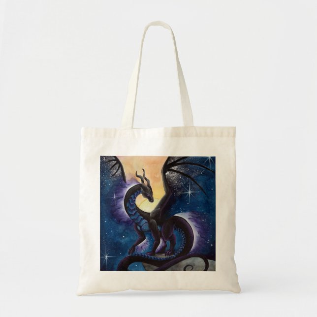 Tote Bag Art de dragon d'automne de nuit par Carla le (Devant)