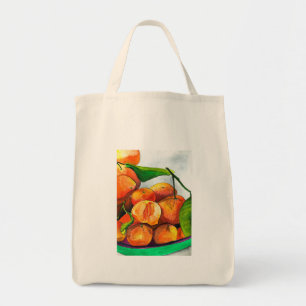 Tote Bag art de fruit à l'aquarelle orange mandarine