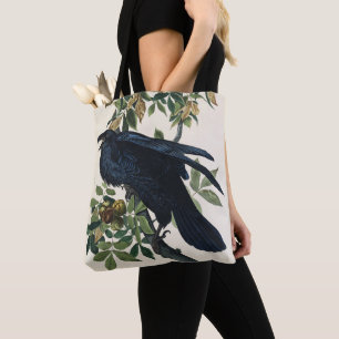 Tote Bag Art de la nature de l'oiseau corbeau vintage Audub