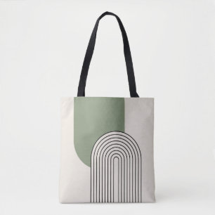 Tote Bag Art de ligne du milieu du siècle avec arche verte