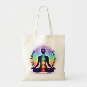 Tote Bag Art de méditation des Chakras   Sept Symboles Colo
