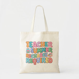 Tote Bag Art de mots de professeur d'été mignon