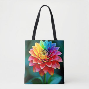 Tote Bag Art de rêve pétale arc-en-ciel dynamique