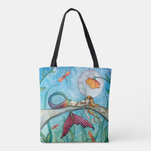 Tote Bag Art de sirène amusant et coloré par Molly Harrison