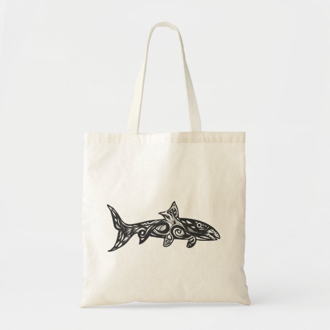 Tote Bag Art de tribal d'albula de poissons d'os de (Devant)