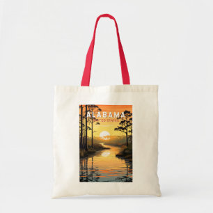 Tote Bag Art de voyage vintage de l'Alabama