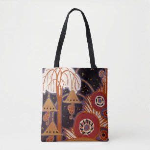 Tote Bag Art Déco Conception #4 Jardin exotique