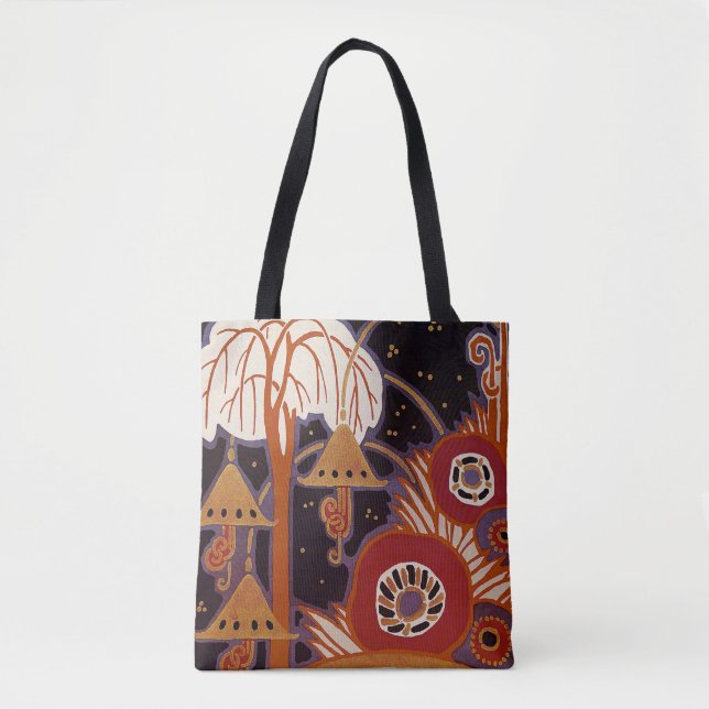 Tote Bag Art Déco Conception #4 Jardin exotique (Devant)