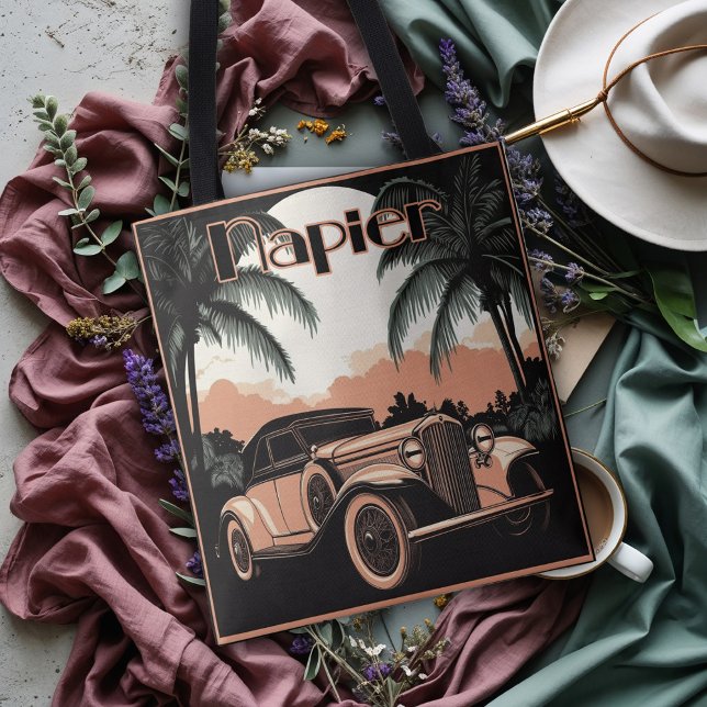 Tote Bag Art Deco Era Vintage Car Napier (Créateur téléchargé)