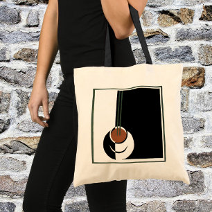 Tote Bag Art Déco vintage, Tasse de café avec vapeur