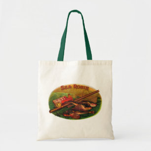 Tote Bag Art d'étiquette de cigare d'articles de pêche vint