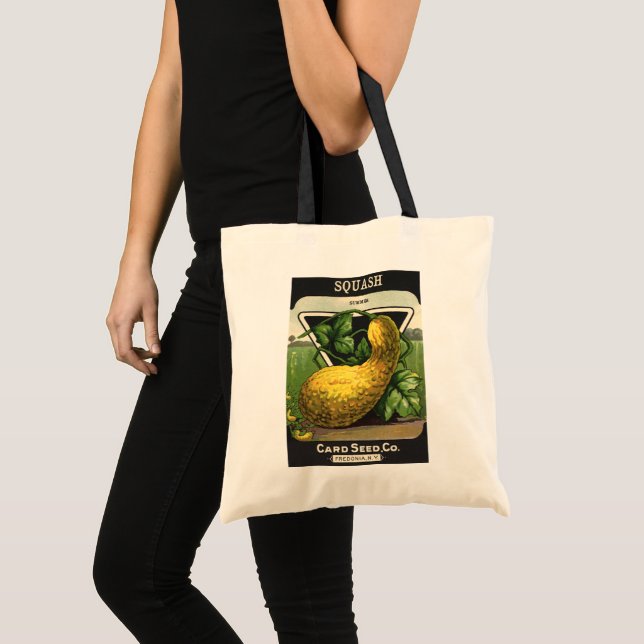 Tote Bag Art d'étiquette de paquet de graines vintage Courg (Devant (produit))