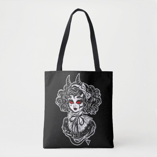 Tote Bag Art d'illustration de sorcière Salem (Devant)