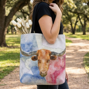 Tote Bag Art d'impression à l'aquarelle représentant une va