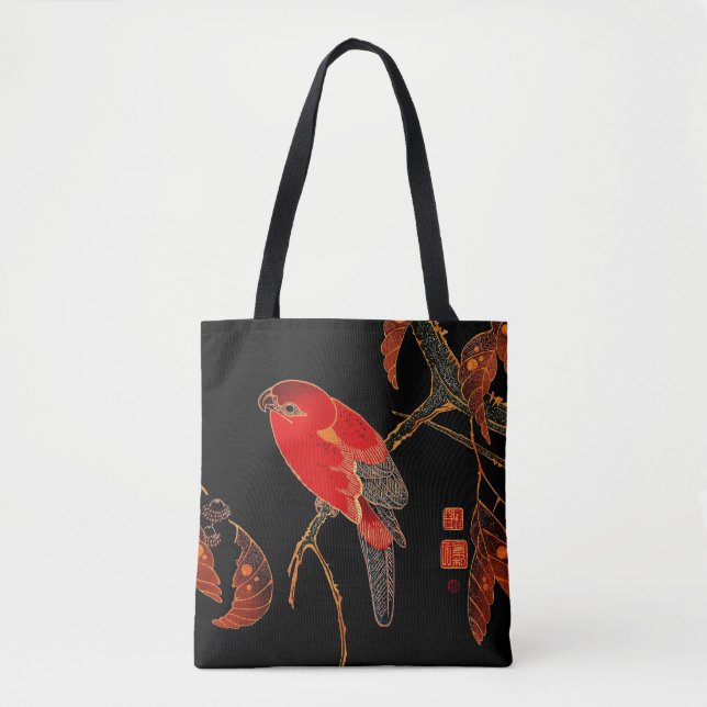 Tote Bag Art du perroquet rouge (Devant)