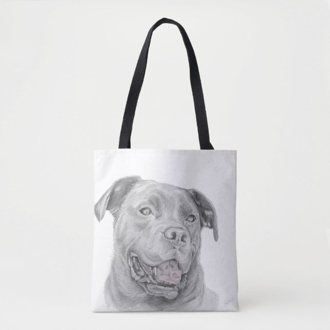 Tote Bag Art du Staffordshire Terrier américain Pitbull (Devant)