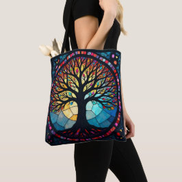 Tote Bag Art en verre tendu, Arbre de vie Verre tendu