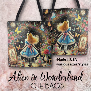 Tote Bag Art Fantastique Coloré d'Alice au Pays des Merveil