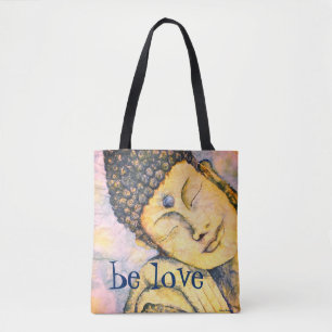 Tote Bag Art Fourre-tout d'aquarelle de Bouddha d'amour