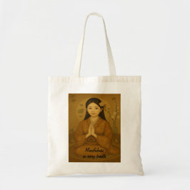 Tote Bag Art méditation zen Mindfulness Yoga Brown Custom