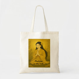 Tote Bag Art méditation zen Mindfult Yoga Yellow Custom
