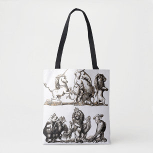 Tote Bag Art Mignon Animal Licorne Éléphant Lion Zoo