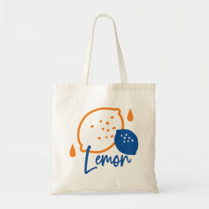 Tote Bag Art minimaliste de la ligne de citron - Fruit d'ag