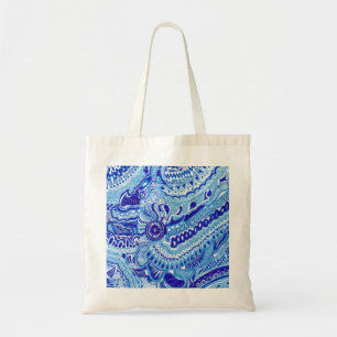 Tote Bag Art motif de style Royal Blue et White Ming