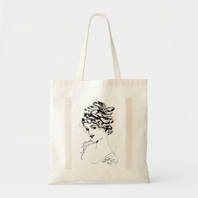 Tote Bag Art Nouveau Lady 1917 Art (Devant)
