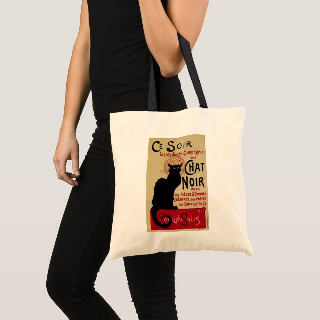 Tote Bag Art Nouveau vintage, Ce Soir Conversation Noir Cha (Devant (produit))