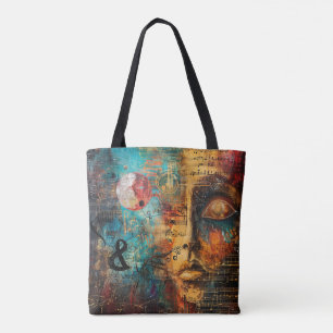 Tote Bag Art numérique de note musicale Abstraite