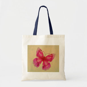 Tote Bag Art papillon vintage rose