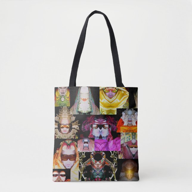 Tote Bag Art par le collage Fourre-tout de Davey (Devant)