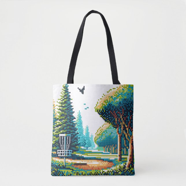 Tote Bag Art Pixel de Disk Golf (Devant)