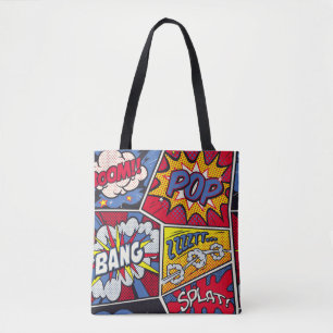 Tote Bag Art pop rétro, motif de la bande dessinée.