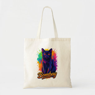 Tote Bag Art Pop Vibrant Bombay Cat - Neon Street Art