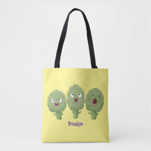 Tote Bag Artichauts chantants mignons dessin animé végétal