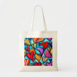Tote Bag Artiste aux Coeurs Vibrants