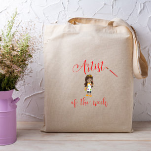 Tote Bag Artiste de la semaine avec pinceau