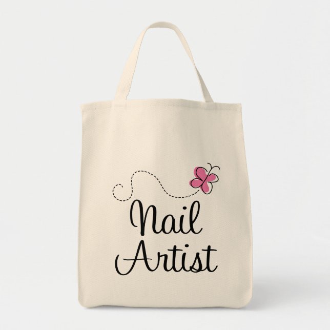 Tote Bag Artiste rose mignon de clou de papillon (Devant)