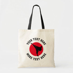 Tote Bag Arts martiaux personnalisés karate kick silhouette