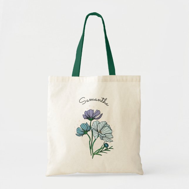 Tote Bag Artsy Magical Flower nom customisé (Devant)