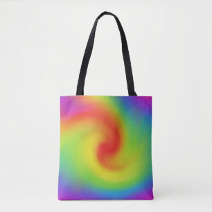 Tote Bag Artwork Abstrait Rainbow Swirl