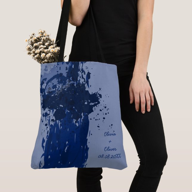 Tote Bag Arty Royal Blue Splatter Party cadeau (De près)