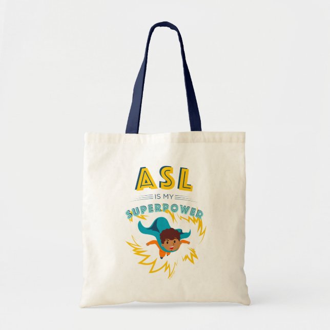 Tote Bag ASL est ma superpuissance (Devant)