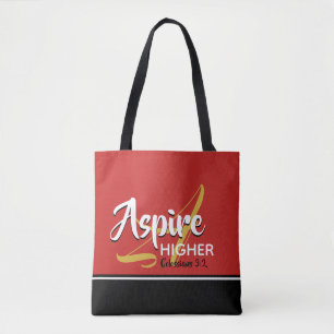 Tote Bag ASPIRE HAUT Écriture Inspirationnelle Christian