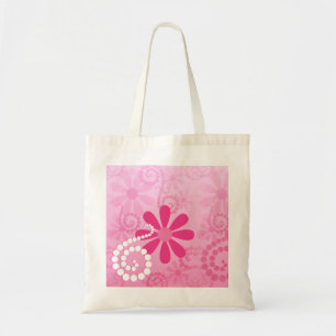 Tote Bag Assez le rose fleurit le rétro motif mignon de