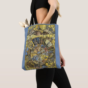 Tote Bag Astrologie Vintage, Roue du Zodiaque de la Renaiss