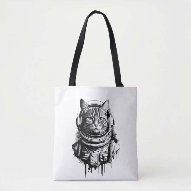 Tote Bag Astronaut Cat Ink Art (Devant)