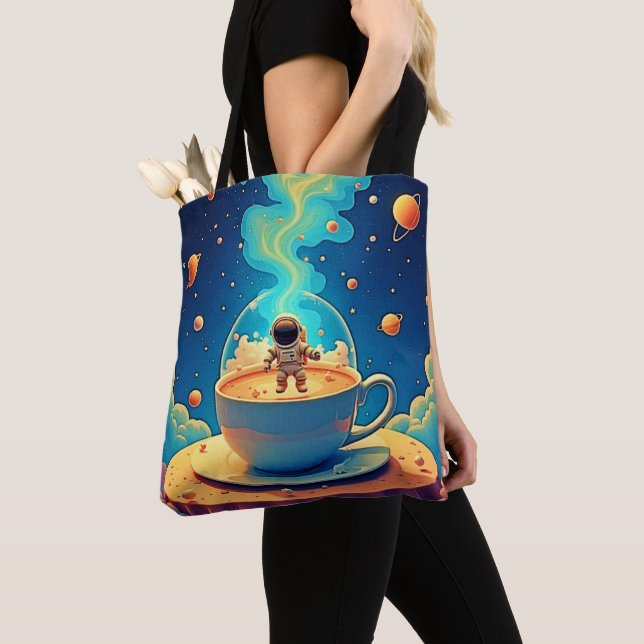 Tote Bag Astronaut Coffee Space Art (De près)